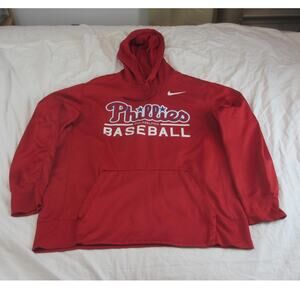 Nike Philadelphia Phillies Baseball Dri-Fit Hooded Sweatshirt Red XL MLB
